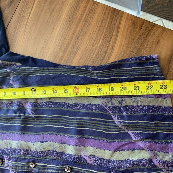 Hauber women's blouse/shirt, sz M, deep purple, sage, EUC, 100% viscose - Picture 7 of 15